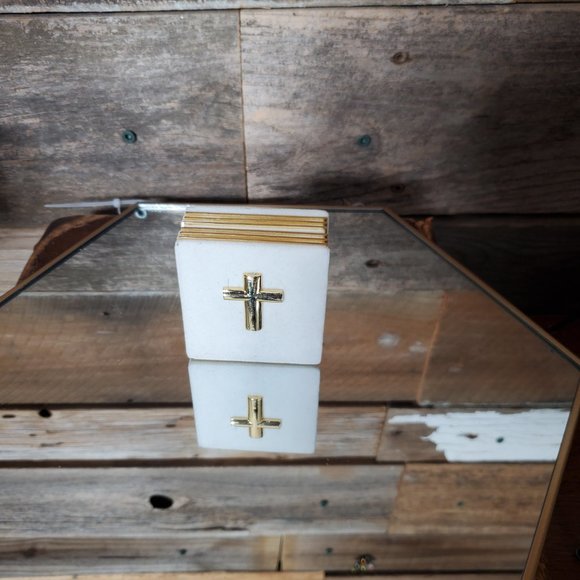 April Birthstone Cross Pendant in Velvet "Bible" Box-Diamond- 18K Gold Plated - Picture 8 of 8